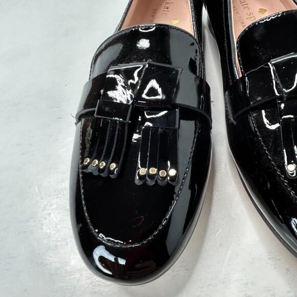 Kate Spade Berkeley Fringe Leather Slip On Black Shoes Women 5.5B Tried On - Picture 4 of 10